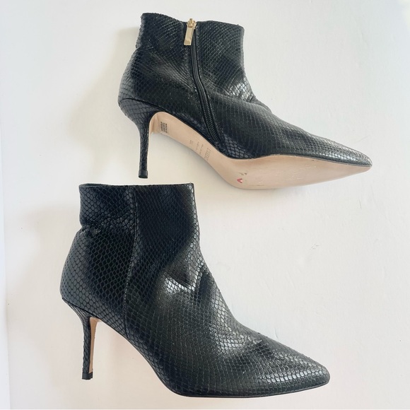 NEW‎ L’Agence Aimee II Bootie in Black Snake Reptile Pointed Toe 39.5 EU 9 US - Picture 1 of 7